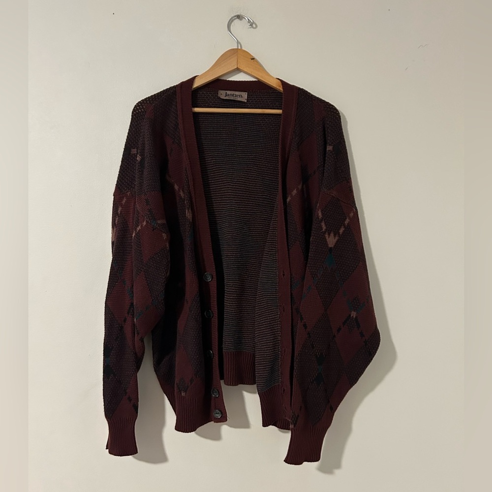 Vtg Coogi Style Jantzen Cardigan Sweater